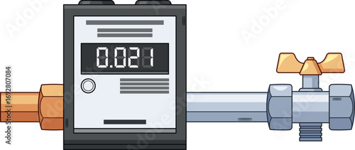 Communal service heat meter vector illustration