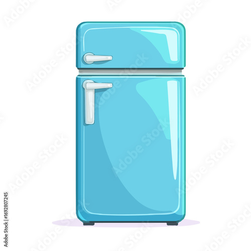 Refrigerator, flat style 2D vector image, isolated on a white background