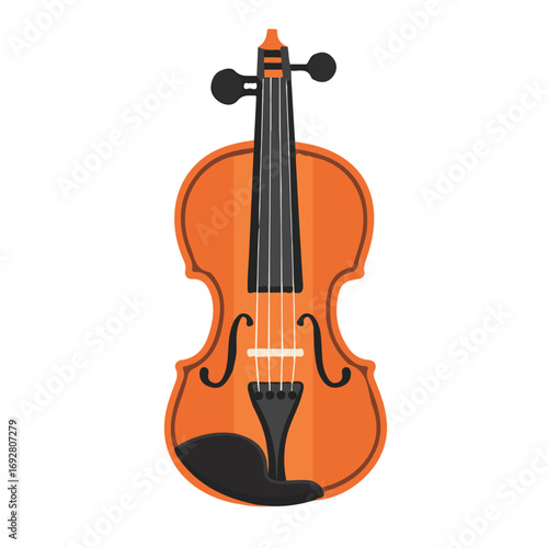 Violin Chin Guard, flat style 2D vector image, isolated on a white background