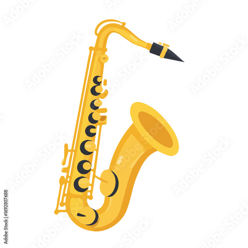 Minimal flat vector of a Saxophone Ligature, 2D icon-style illustration on white background