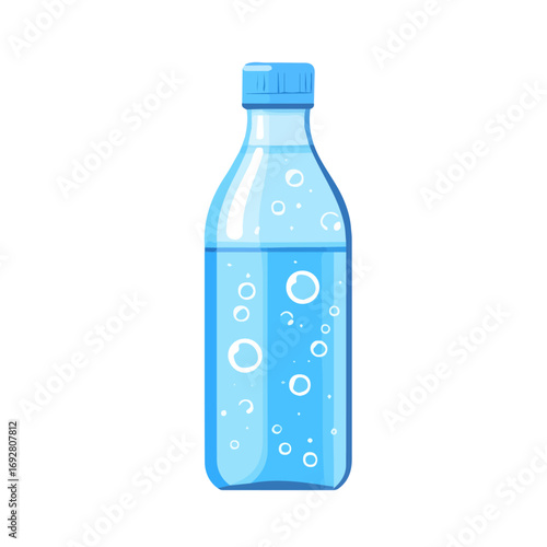 Sparkling Water, flat style 2D vector image, isolated on a white background