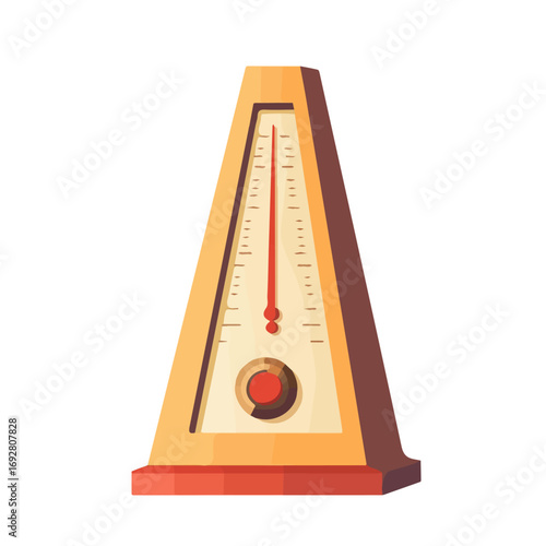 2D flat vector illustration of a Metronome in icon style, isolated on white background