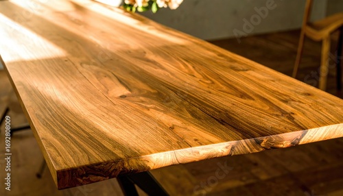 Oiled Oak Tabletop with Medullary Rays and Bright Sunlight Stripe