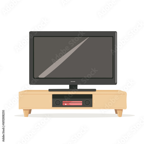 TV Stand, flat style 2D vector image, isolated on a white background