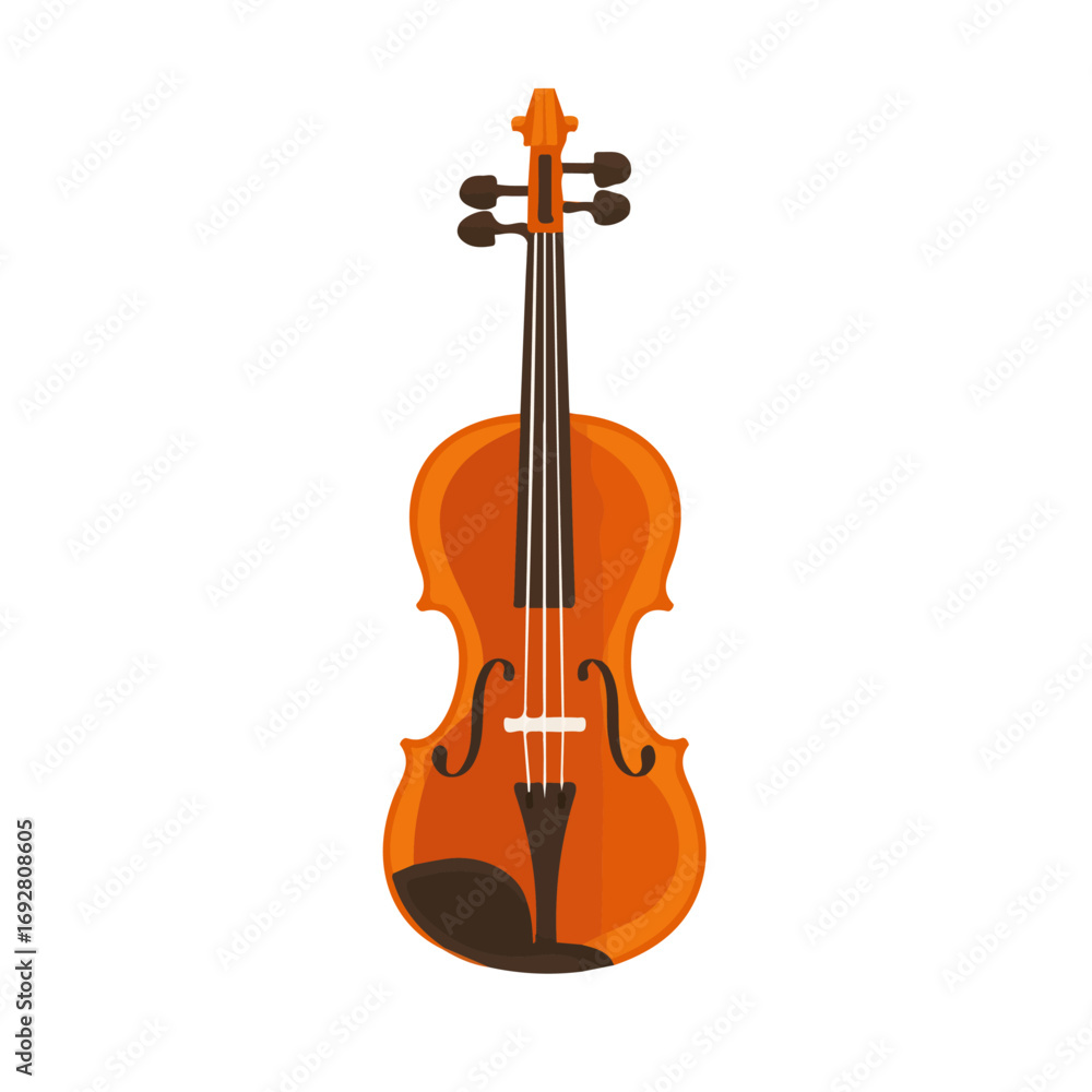Fototapeta premium Minimal flat vector of a Viola Bow, 2D icon-style illustration on white background