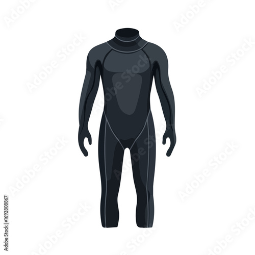 Wet Suit, flat style 2D vector image, isolated on a white background