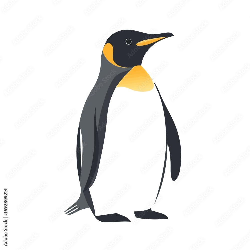Naklejka premium Minimal flat vector of a Penguin, 2D icon-style illustration on white background