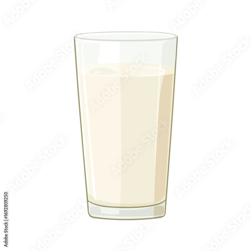 Flat 2D Milk illustration, vector graphic in icon style, on white background