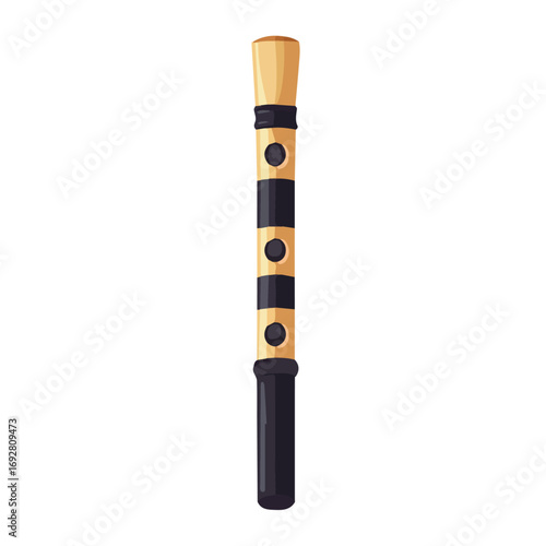 Flat 2D Oboe Reed illustration, vector graphic in icon style, on white background