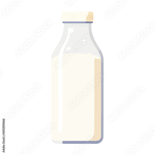 2D flat vector illustration of a Milk in icon style, isolated on white background