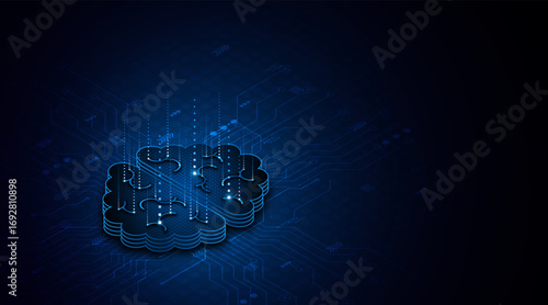 Circuit board of computer neural network or electronic artificial intelligence. Brain circuit technology. modern technology innovation concept background	