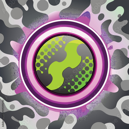 Vibrant Abstract Design with Circular Elements and Patterns vibrant abstract