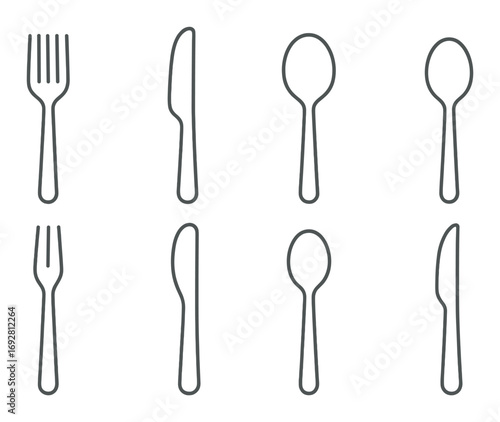 Cutlery silhouettes on dark background