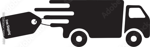 free shipping icon with tag and gift box, representing promotion and delivery service for online shopping