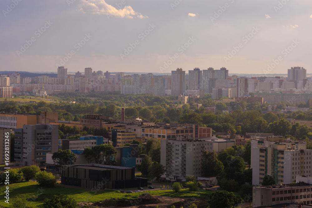 Obraz premium Aerial view of the big city and new building