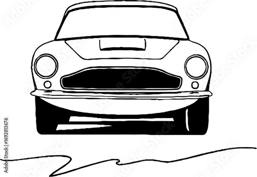 Minimalist line art of modern car design for aesthetic appeal