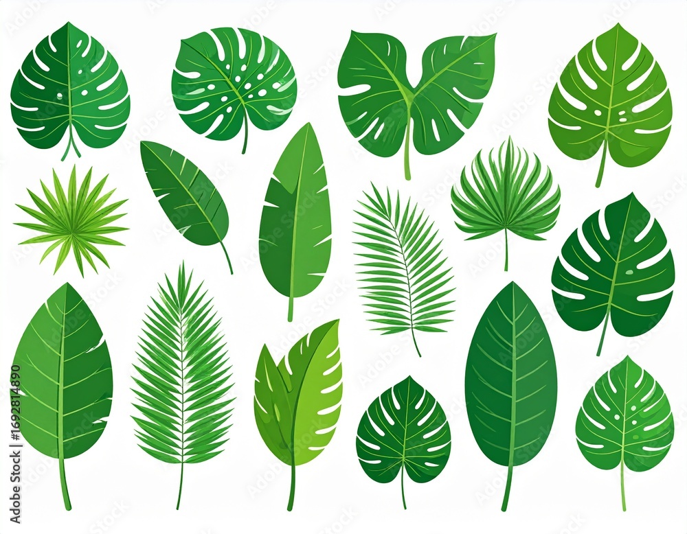 Fototapeta premium set of green leaves