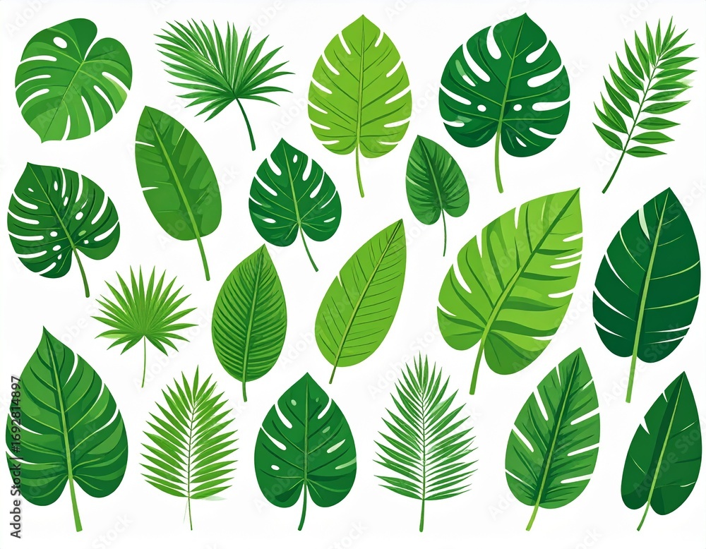 Fototapeta premium set of green leaves