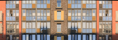 Canvas Print Cityscape on a sunny day, modern buildings and houses