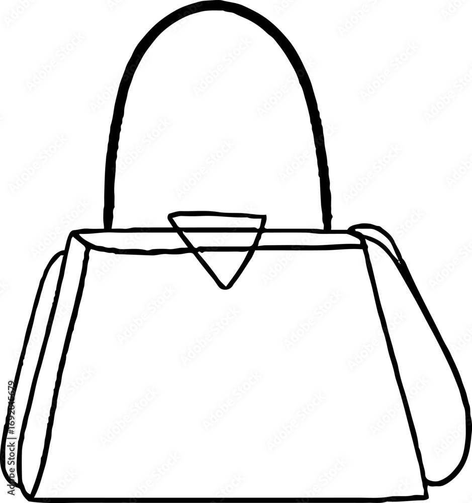 Fototapeta premium Minimalist line art illustration of a stylish handbag design for fashion concepts
