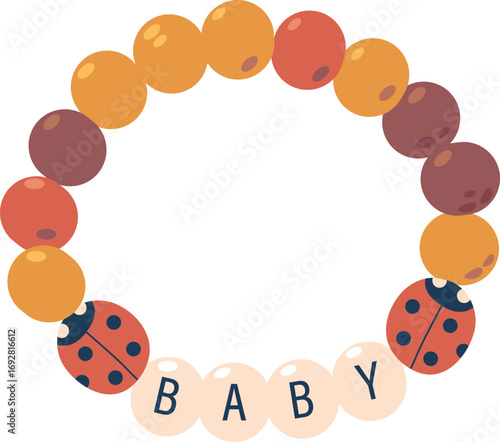 Baby beaded bracelets vector illustration