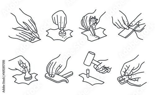 Illustrated guide to leathercraft techniques and tool usage