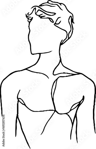 Wallpaper Mural Minimalist line art of abstract human form for boho aesthetic designs Torontodigital.ca