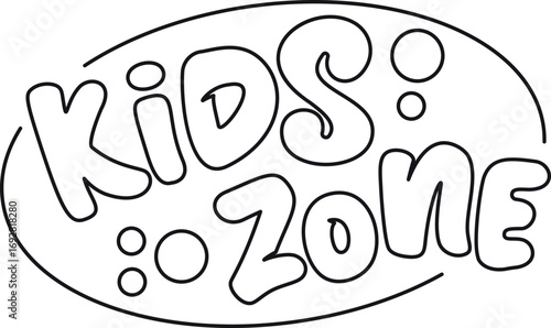 Kids zone black-and-white bubble design