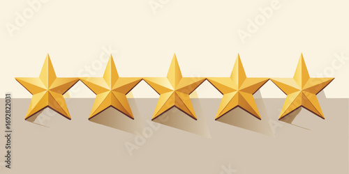 A bright golden five-point star icon, a symbol of high quality and success, shines brightly as a festive decoration