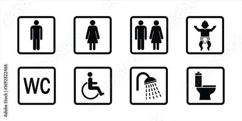 Toilet icons set - Set of toilet icons