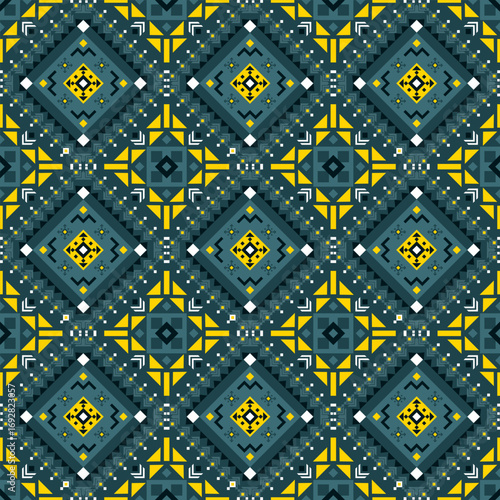 Geometric ethnic seamless pattern traditional. American, Mexican style. Design for background, fabric, clothing, carpet, textile, batik, embroidery. 