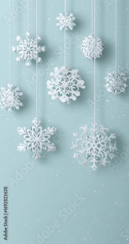 Paper snowflakes hanging
