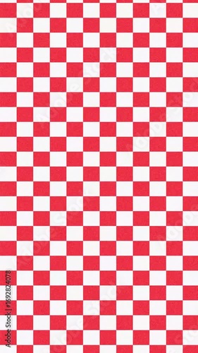 red and white checkered pattern background, Retro, 90s, abstract, groovy, wavy, vintage psychedelic texture looping grid, squares vertical backdrop animation