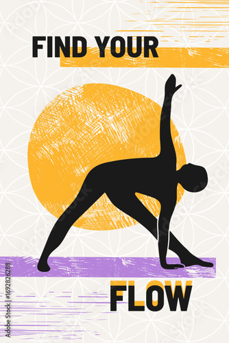 FIND YOUR FLOW Decorative Yoga Poster