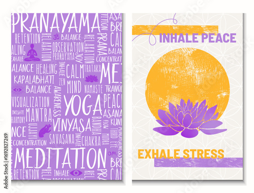 Yoga and Meditation Brochure Art Set