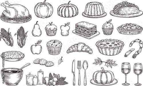 Festive Autumn Harvest A Culinary Celebration of Pumpkins, Pies, and Traditional Foods for a Cozy Thanksgiving Gathering