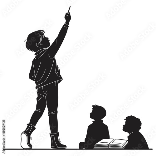 silhouette of a boy playing with a ball