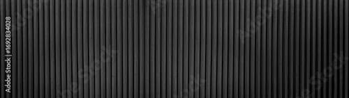 Panel kuchenny z motywem Dark Black Wood slat background use as banner in panorama long view. Grey wooden wall texture , seamless pattern. Modern ribbed wooden texture for design and decoration.