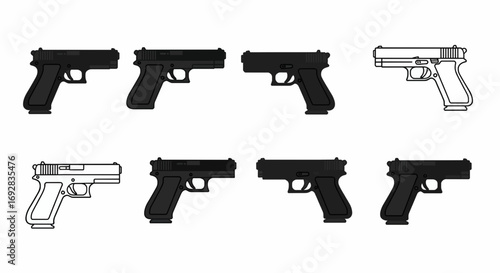 Glock Vector Icon Set 6-Piece