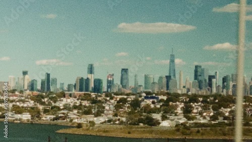 Super 8 Footage of Driving Scenics in New Jersey, Passing Views of the Manhattan Skyline in the Distance
