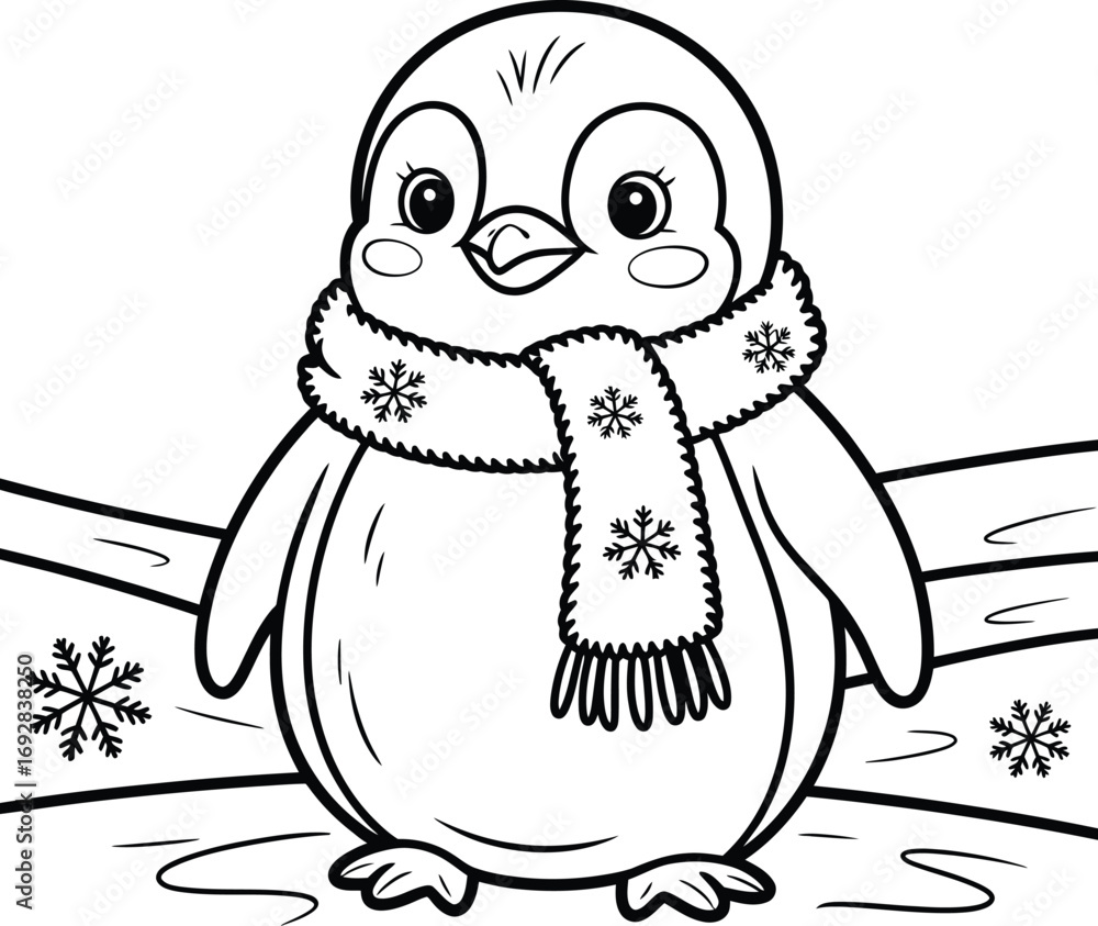 Obraz premium Cute Penguin Coloring Page