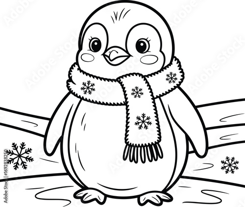 Cute Penguin Coloring Page