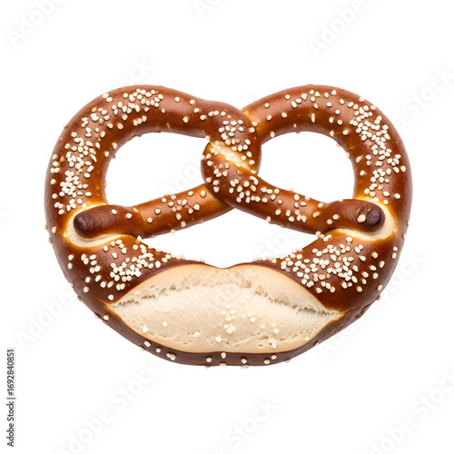 Salty pretzel isolated on white background