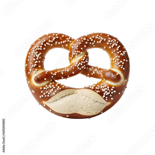 Salty pretzel isolated on white background