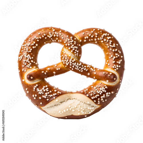 Salty pretzel isolated on white background