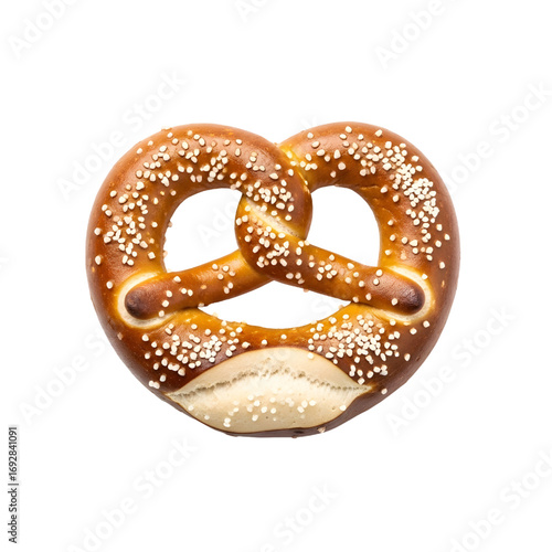 Salty pretzel isolated on white background