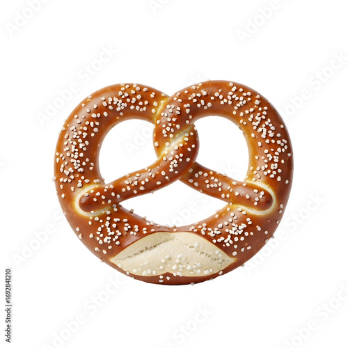 Salty pretzel isolated on white background