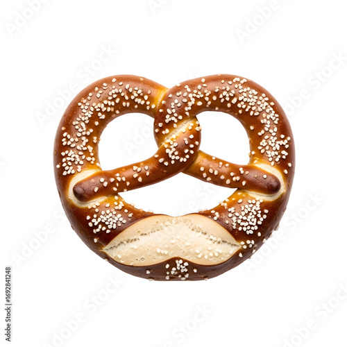 Salty pretzel isolated on white background