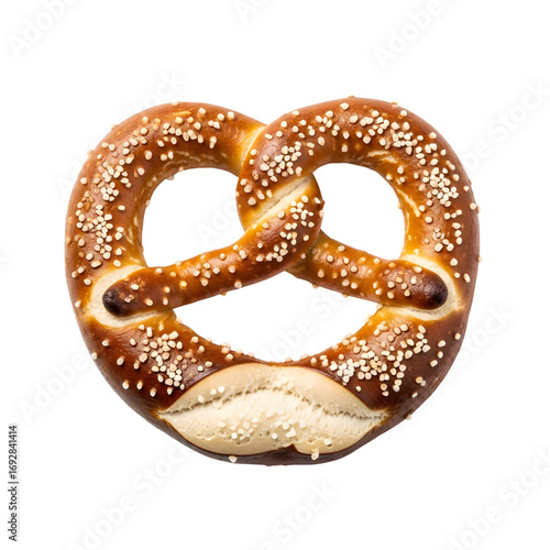 Salty pretzel isolated on white background