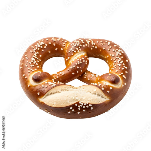 Salty pretzel isolated on white background
